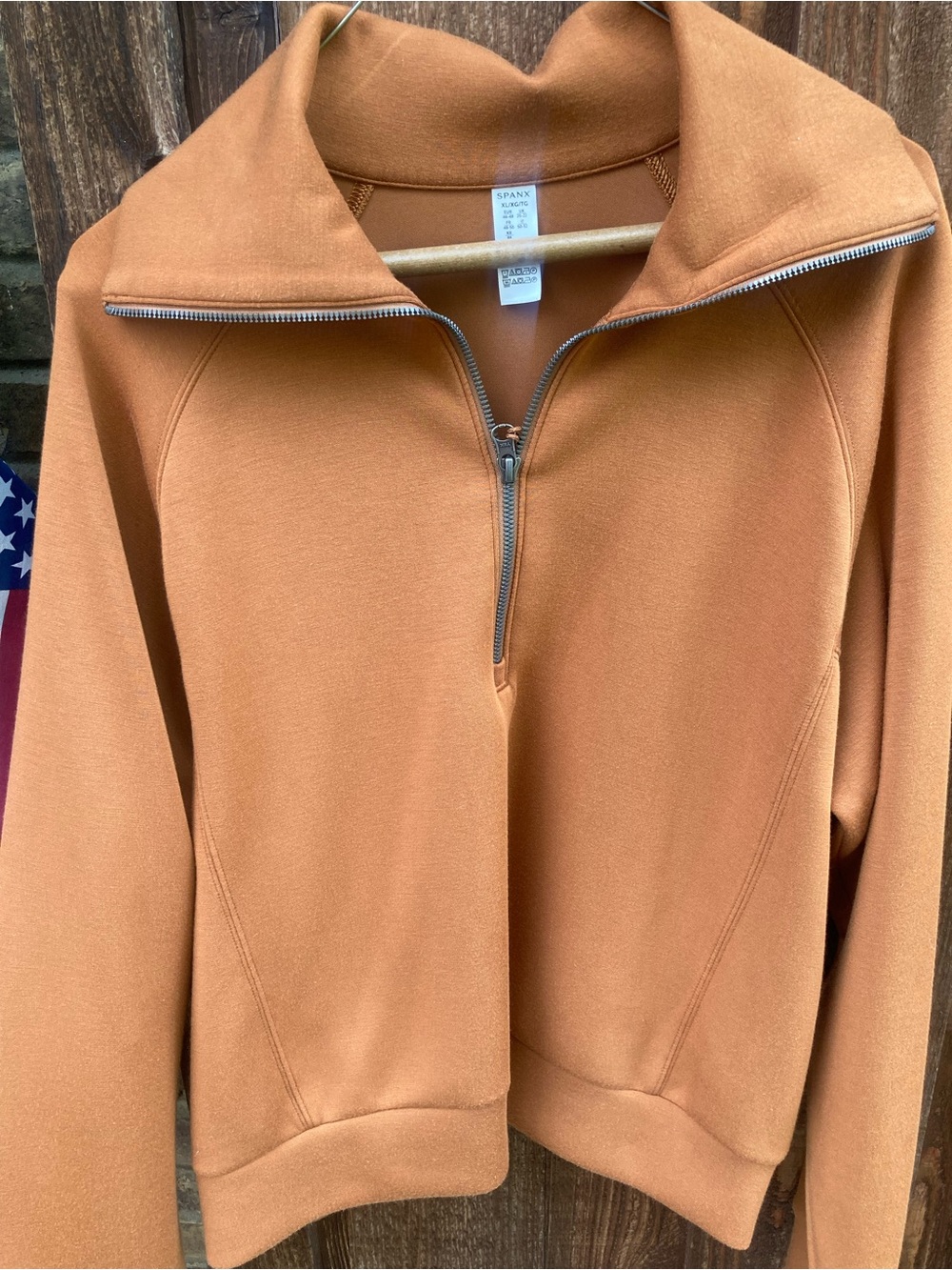 SPANX Half-Zip top in Rust Orange